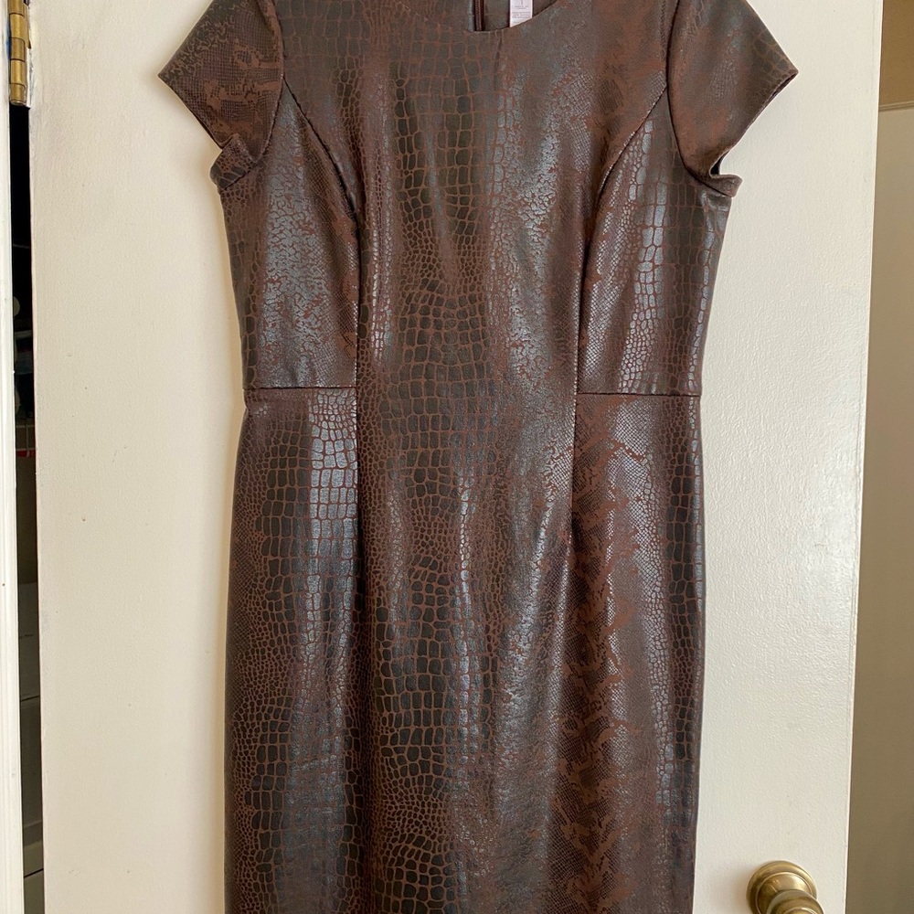 Chico's Brown Sheath Midi Dress for Work